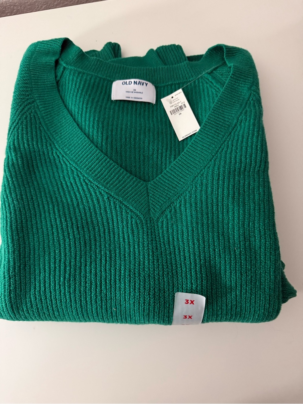 Old Navy SoSoft ribbed neck loose fit sweater. Kelly Green. NWT. 3x